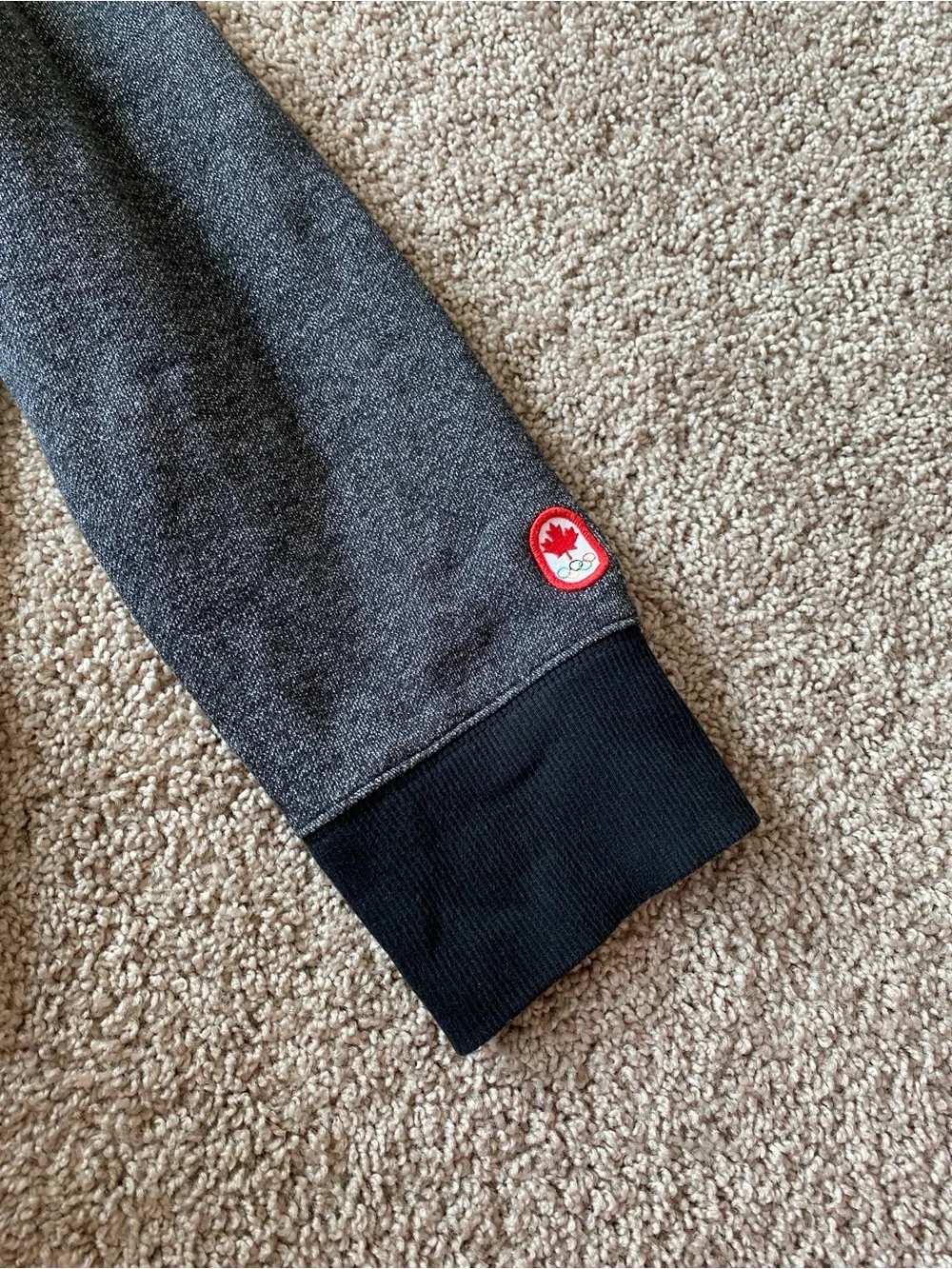 London 2012 Olympic Team Canada HBC 1/4 Zip Sweatshirt Mens XL Heather Black - Picture 7 of 11